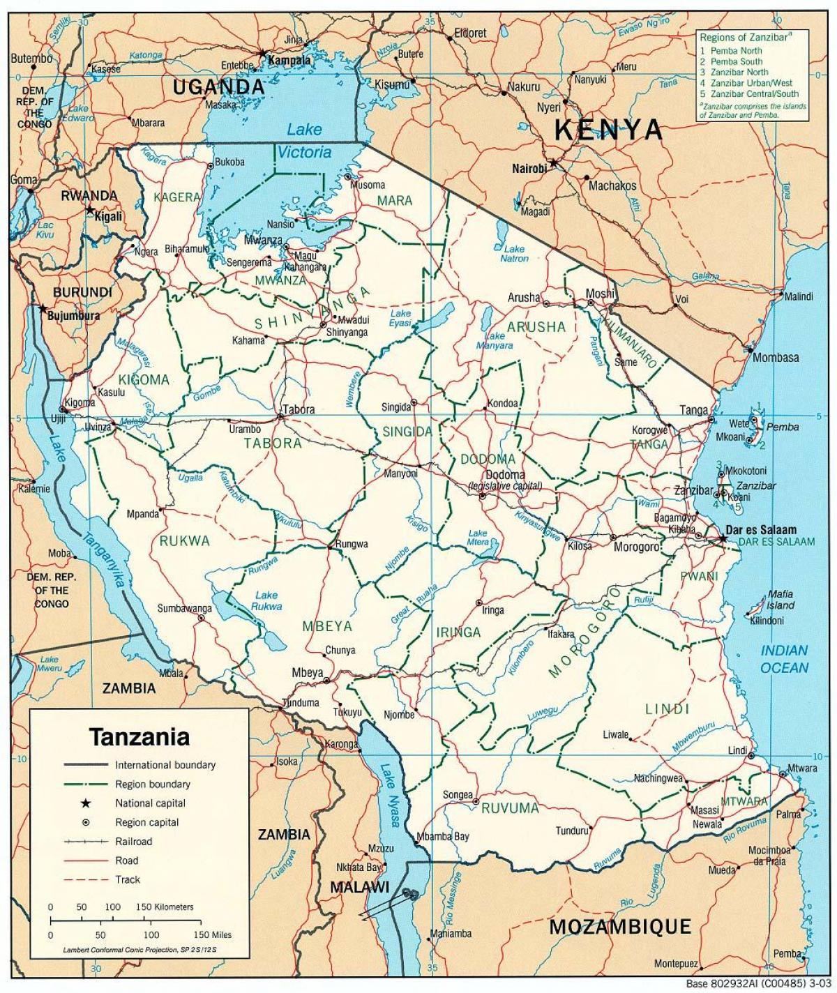 नक्शे के साथ तंजानिया के शहरों