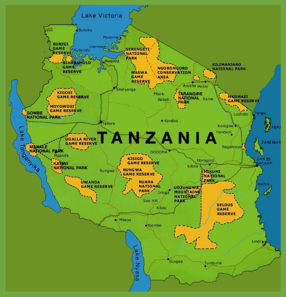 एक नक्शा तंजानिया के