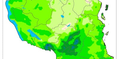 नक्शा तंजानिया के जलवायु