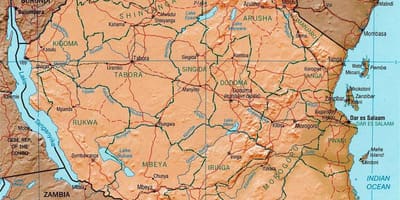 तंजानिया भौगोलिक मानचित्र