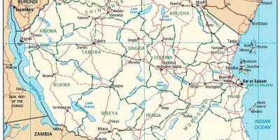 नक्शे के साथ तंजानिया के शहरों